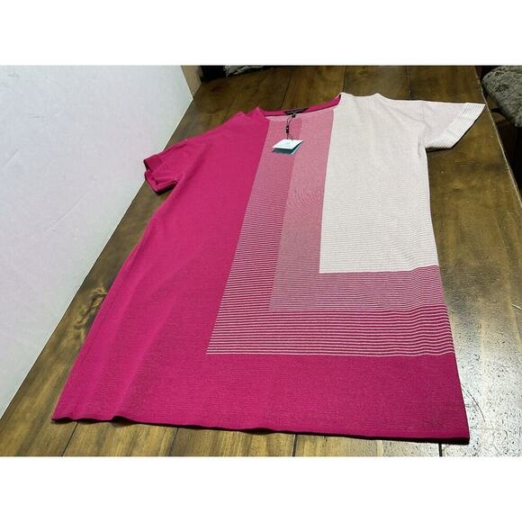 Ming Wang Mélange Colorblock Knit Shift Minidress Size Medium NWT - Picture 1 of 8